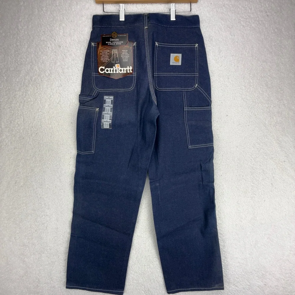 Carhartt B03 DNM Mens Denim Logger Dungaree Carpenter Pants Blue 29x30 NWT